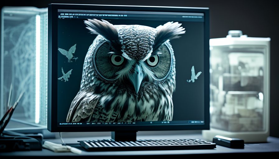 A workstation displaying an owl scan