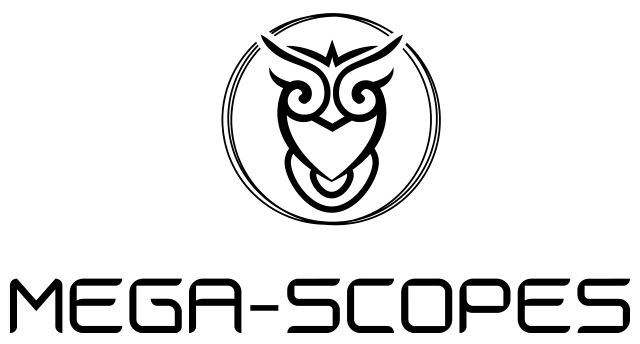 MEGA-SCOPES primary logo, black